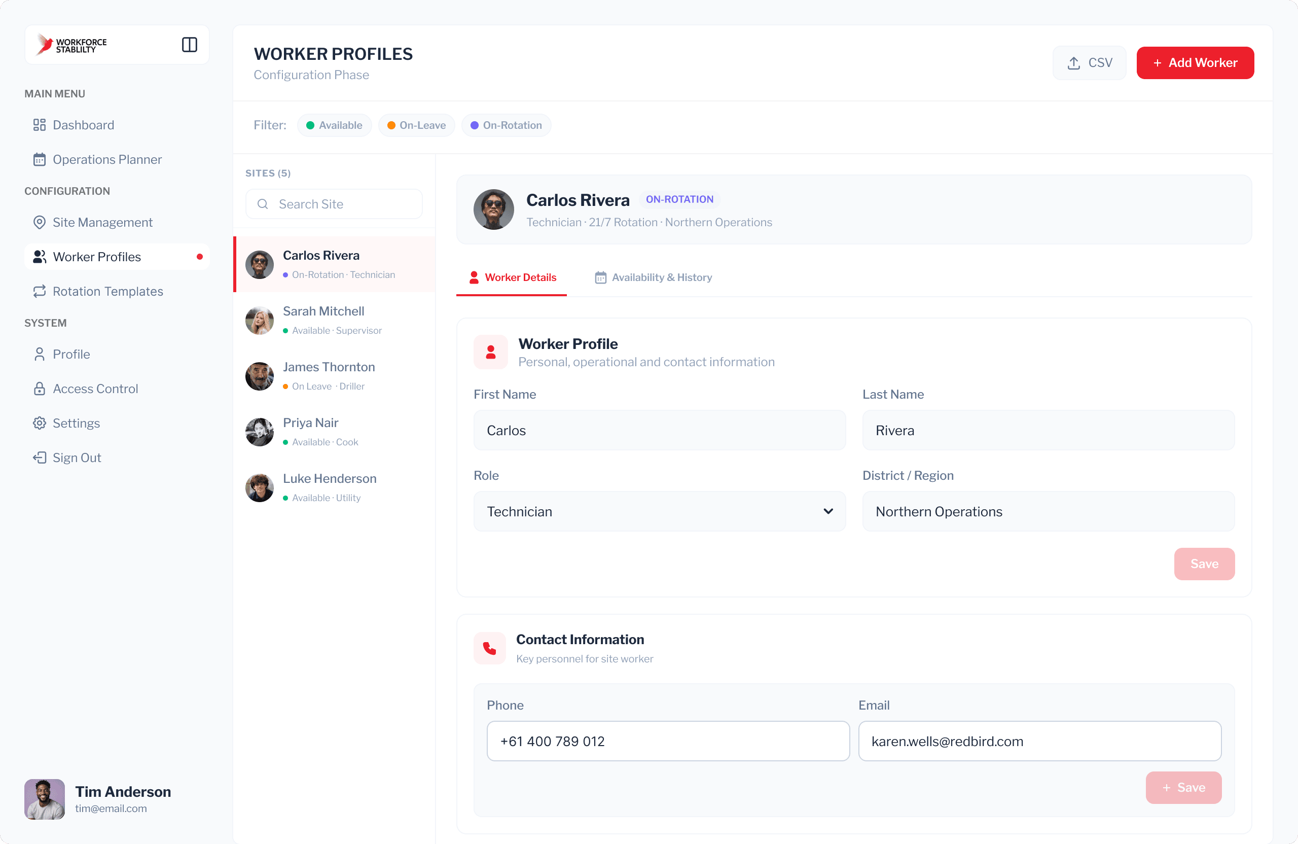 Worker Profiles